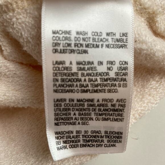 MOTHER THE BIGGIE CONCERT Sweatshirt Womens Cream‎ Pink Size Large Crew Neck - Picture 11 of 13